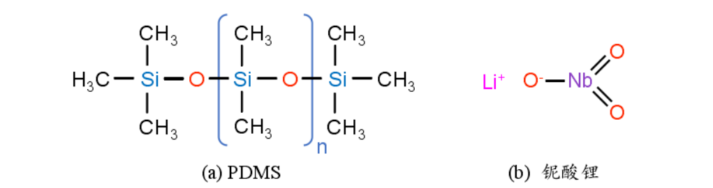 PDMS 與鈮酸鋰的結構式